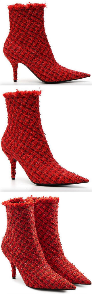 Tweed Ankle Boots