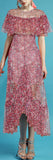 Ruffled Printed Asymmetrical Midi Dress
