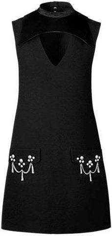 Black Embellished Faux-Pockets Sleeveless Mini Dress | DESIGNER INSPIRED FASHIONS