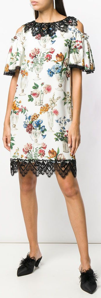 Floral-Print Cold-Should Dress