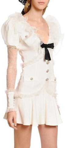 Cady Mini Dress with Lace Sleeves
