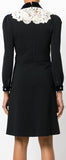 Black with White Lace-Contrasting Dress