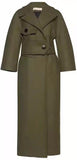 Cashmere Wool Felted Military Green Coat - DESIGNER INSPIRED FASHIONS