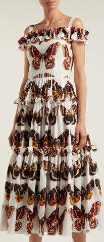 Butterfly-Print Poplin Dress *Extended Sizes*