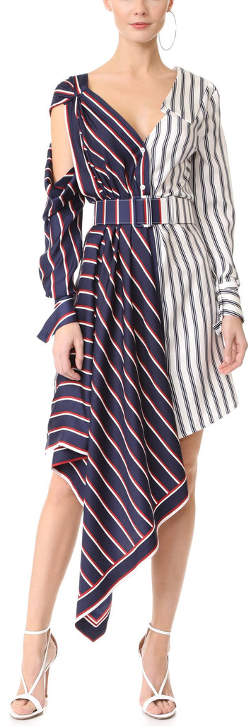 Asymmetric Two-Toned Shirt Dress