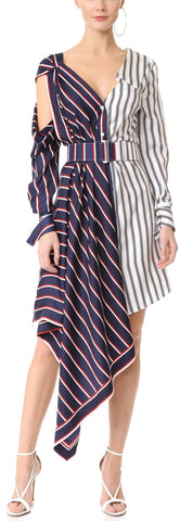 Asymmetric Two-Toned Shirt Dress