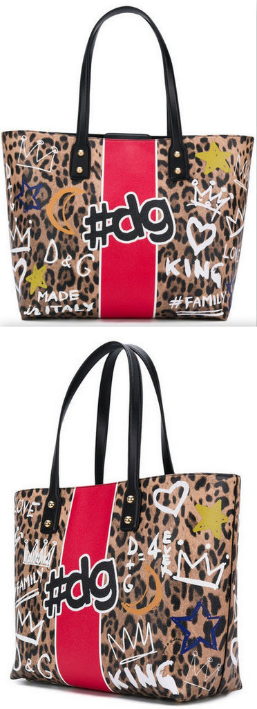 Beatrice Graffiti Print Shopper Tote Bag