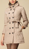 Diamond Quilted Short Trench Coat - Pink, Khaki, Black or Red