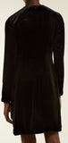 Long-Sleeve Velvet Cocktail Dress with Embellished Snake