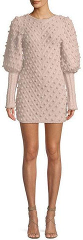 Fleeting Bauble Blouson-Sleeve Dress, Pink