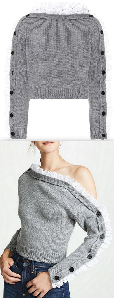 Lace Trim Sweater
