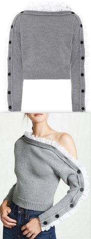 Lace Trim Sweater