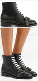 Queercore Embellished Leather Ankle Boots