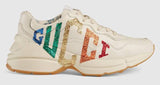 Rhyton Glitter Leather Sneakers
