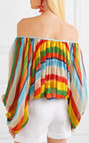 Oversized Striped Silk-Chiffon Top