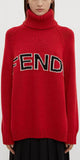 Turtle Neck Logo Sweater in Red