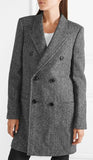 Double-Breasted Herringbone Wool Coat