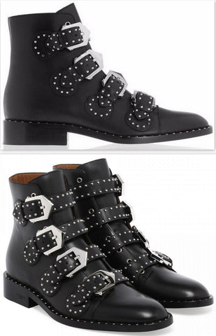 Black Studded Leather Boots - DESIGNER INSPIRED FASHIONS