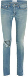 Distressed Mid-Rise Skinny Jeans