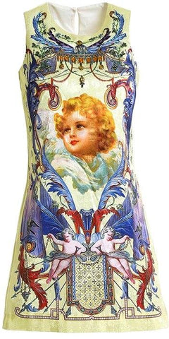 Angel Print Mini Dress