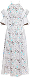 Cold-Shoulder Sequined Halter Maxi Dress