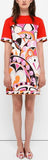 Abstract Print Short Jersey Silk Dress