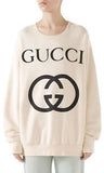 Printed Cotton Sweatshirt, White
