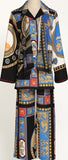Printed Pajama Set with Scarf
