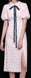 Floral Print Dress with Neck Tie