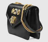 Medium Shoulder Bag with Tiger Head - Black, Red, Green, White