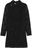 Black Corded Lace and Beaded Tulle Mini Dress