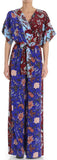 Floral Print Silk Jumpsuit