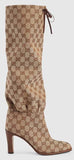 GG Canvas Mid-Heel Boot