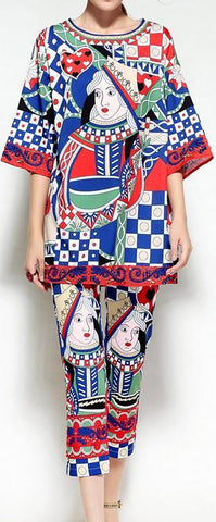 Queen of Hearts Top & Cropped Pant Set