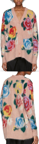 Pink Flowers Long Cardigan