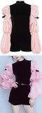 Long Puff-Sleeve Playsuit