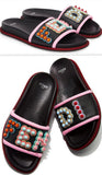 Studded Logo Slide Sandals