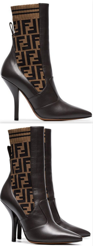 Rockoko 105 Leather and Fabric Ankle Boots