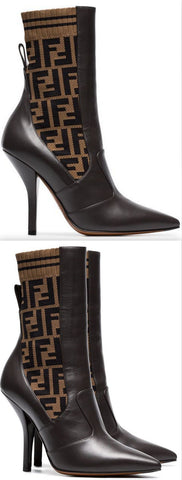 Rockoko 105 Leather and Fabric Ankle Boots
