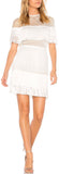 Crepe Fringe Mini Dress, White