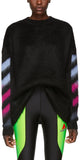 Mohair Gradient Sweater, Black
