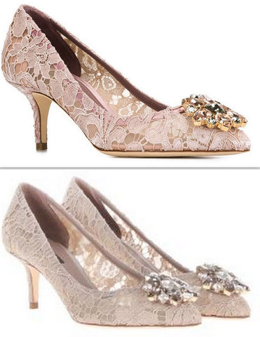 Bellucci Embellished Lace Pumps - DESIGNER INSPIRED FASHIONS