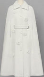 Flower-Appliques Wool Cape-Coat- Snow White