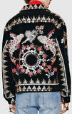 Corduroy Jacket With Buttons Embroidery