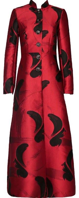 Printed Long Single-Breasted Coat