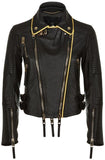 'The Biker' Regimental-Trimmed Genuine Leather Biker Jacket - DESIGNER INSPIRED FASHIONS