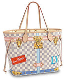 Neverfull MM Damier Azur Canvas Handbag