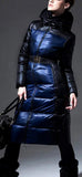 Color-Contrast Puffer Coat