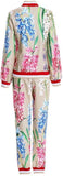 Floral and Web-Stripe Jacket and Pant Set