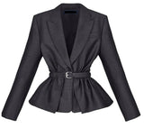 Belted Ruched-Waist Jacket